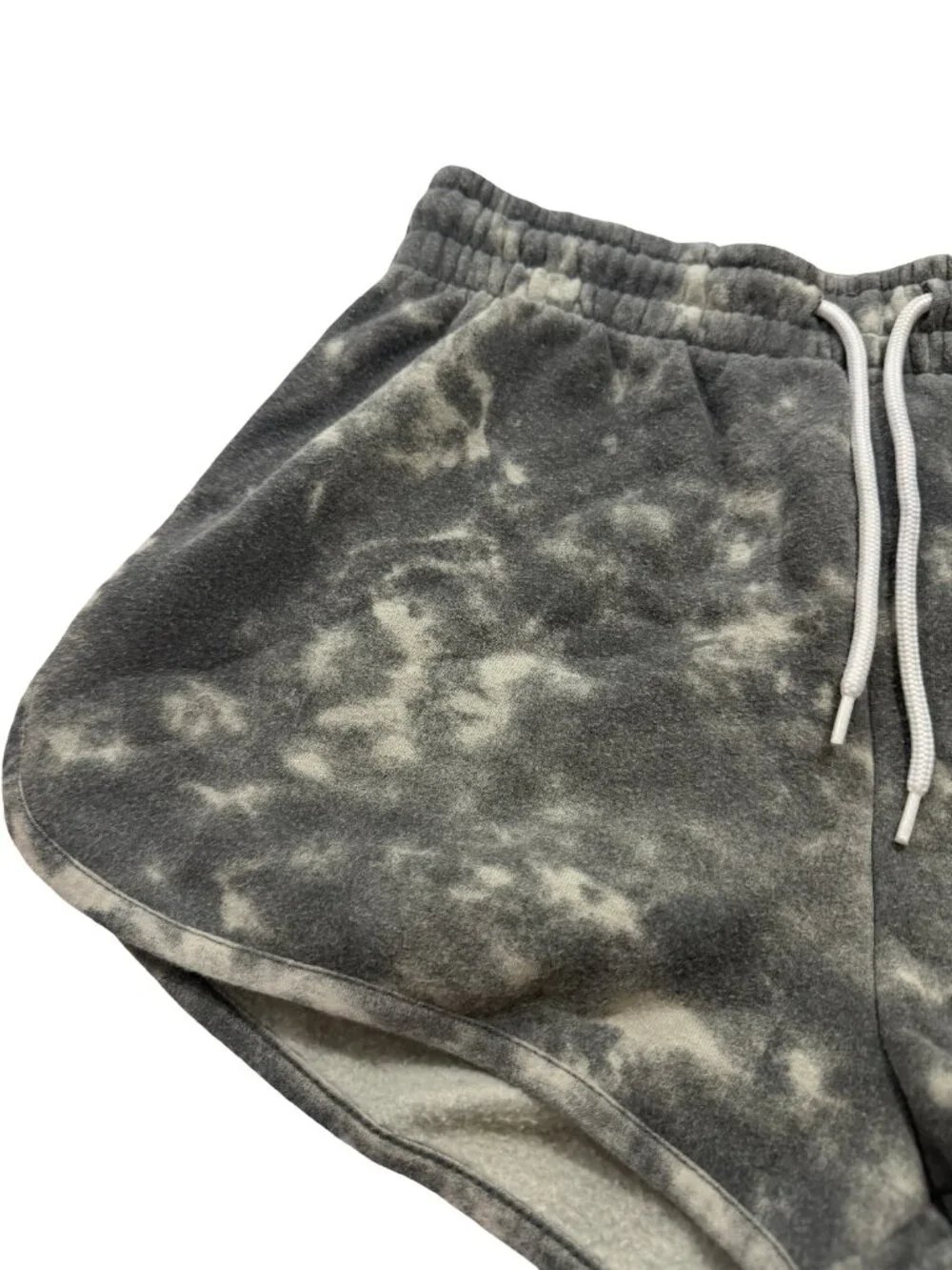 ACDC Charcoal Tie Dye Fleece Sweat Shorts Rock Graphic Drawstring Medium Women's